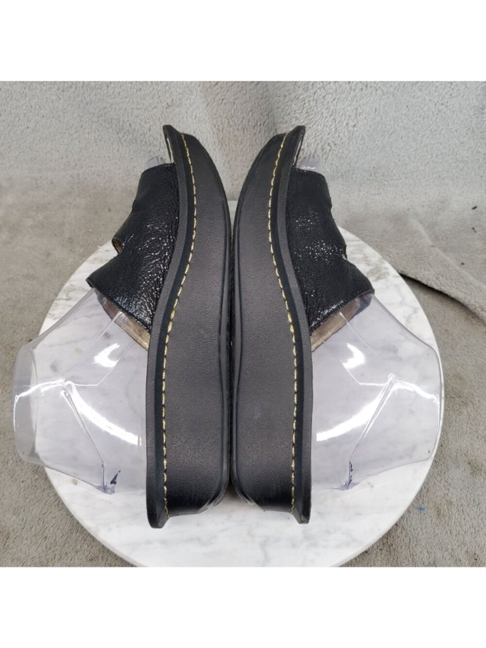 Alegria Shoes Womens Size EU 38 US 8/8.5 Fiona Black Leather Slip On Slide Sanda - Picture 6 of 11